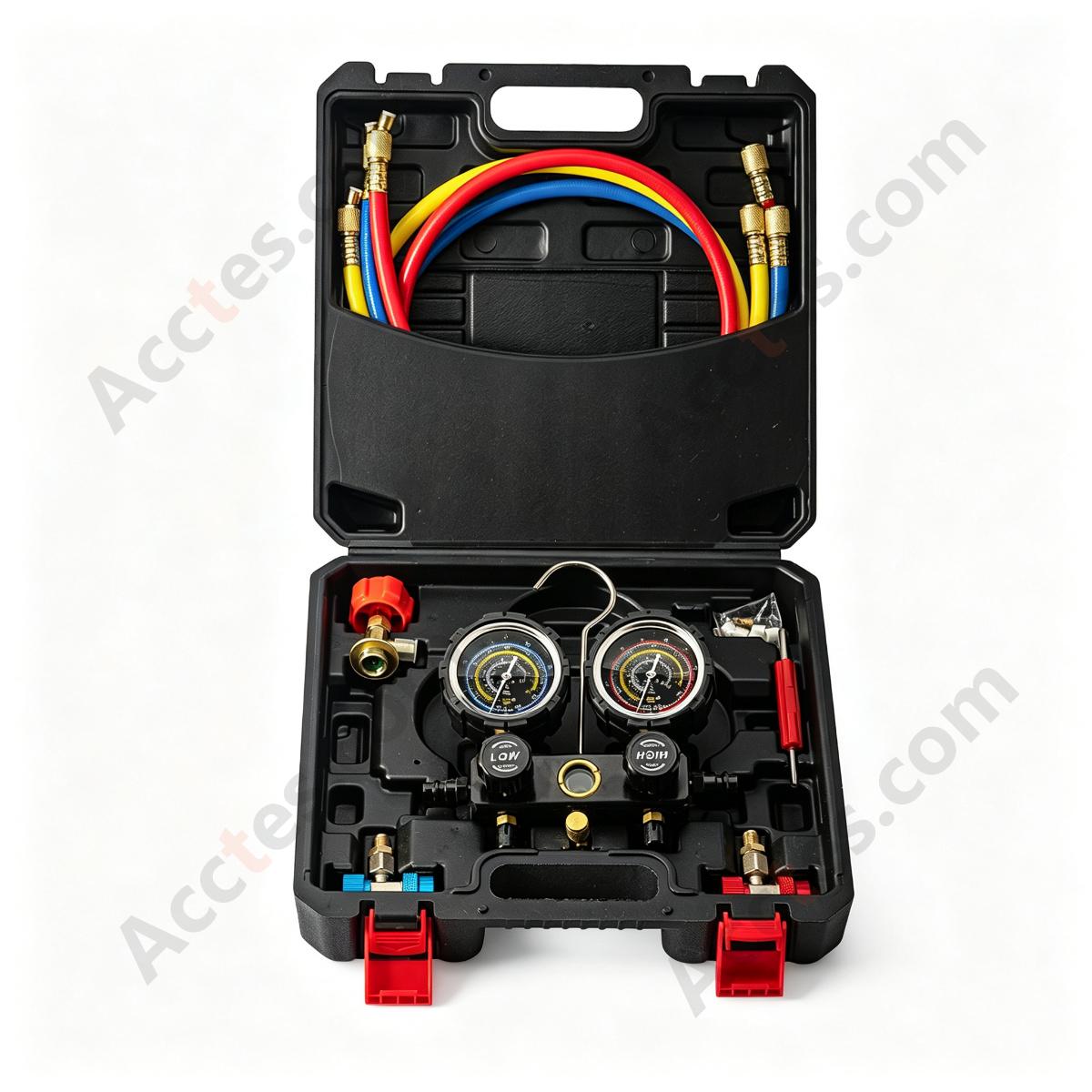 Automotive AC Refrigerant Manifold Gauge Set Dual Gauge Oil Type For R134a R410a