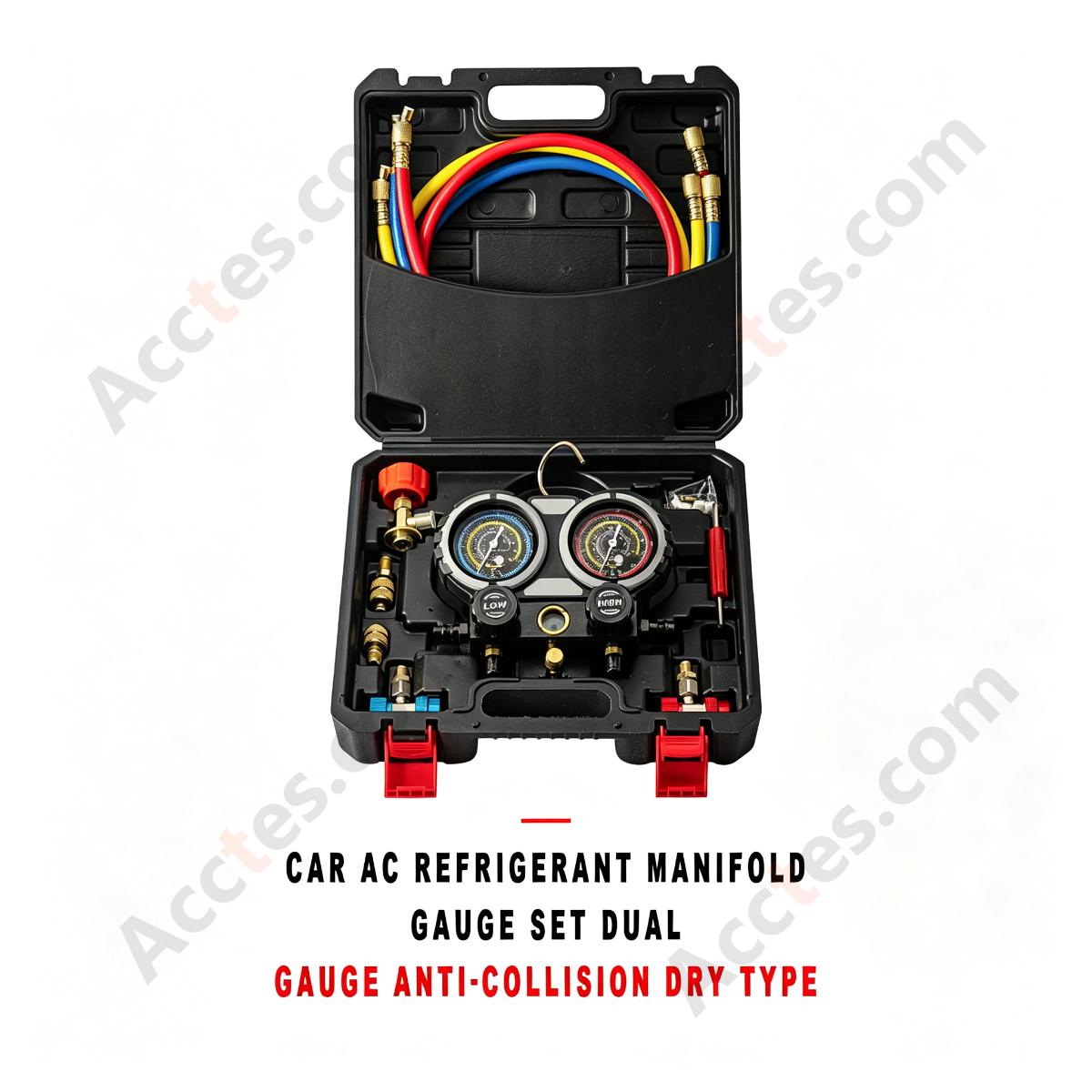 Automotive AC Refrigerant Manifold Gauge Set Dual Gauge Anti-Collision Dry Type