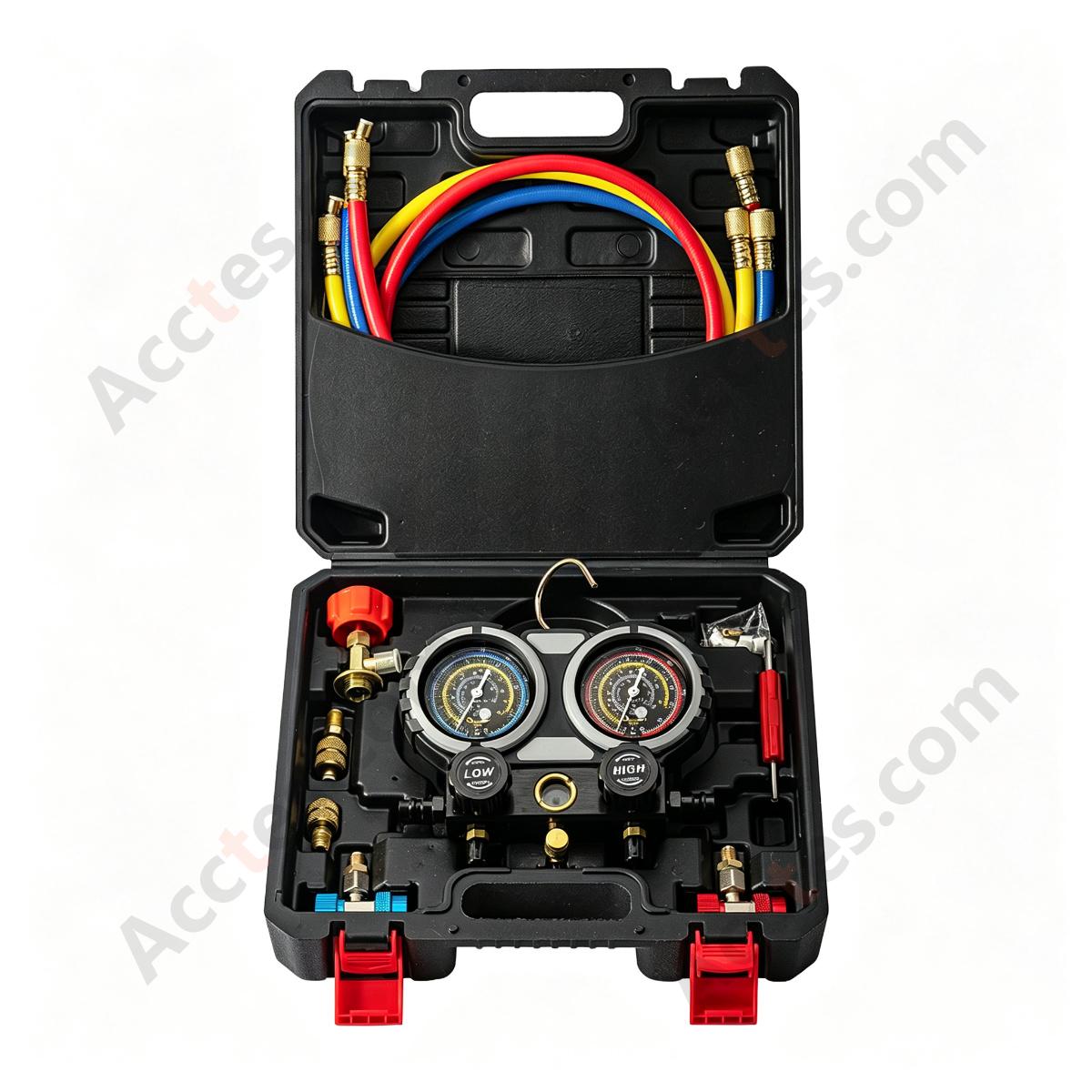 Automotive AC Refrigerant Manifold Gauge Set Dual Gauge Anti-Collision Dry Type