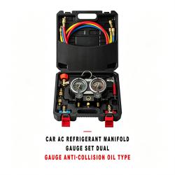 Automotive AC Refrigerant Manifold Gauge Set Dual Gauge Anti-Collision Oil Type