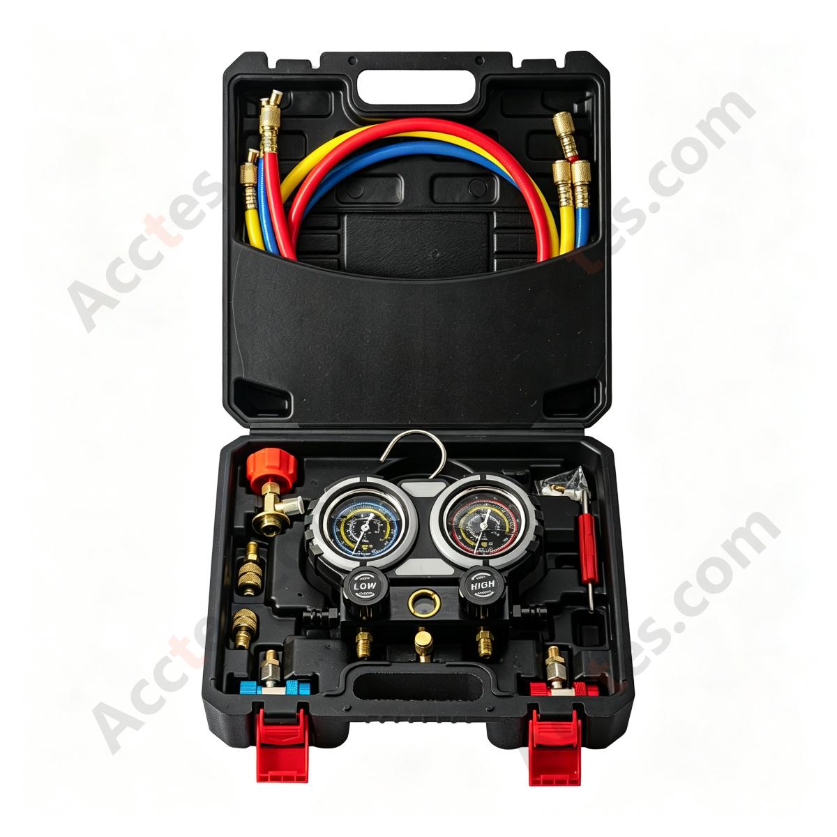 Automotive AC Refrigerant Manifold Gauge Set Dual Gauge Anti-Collision Oil Type