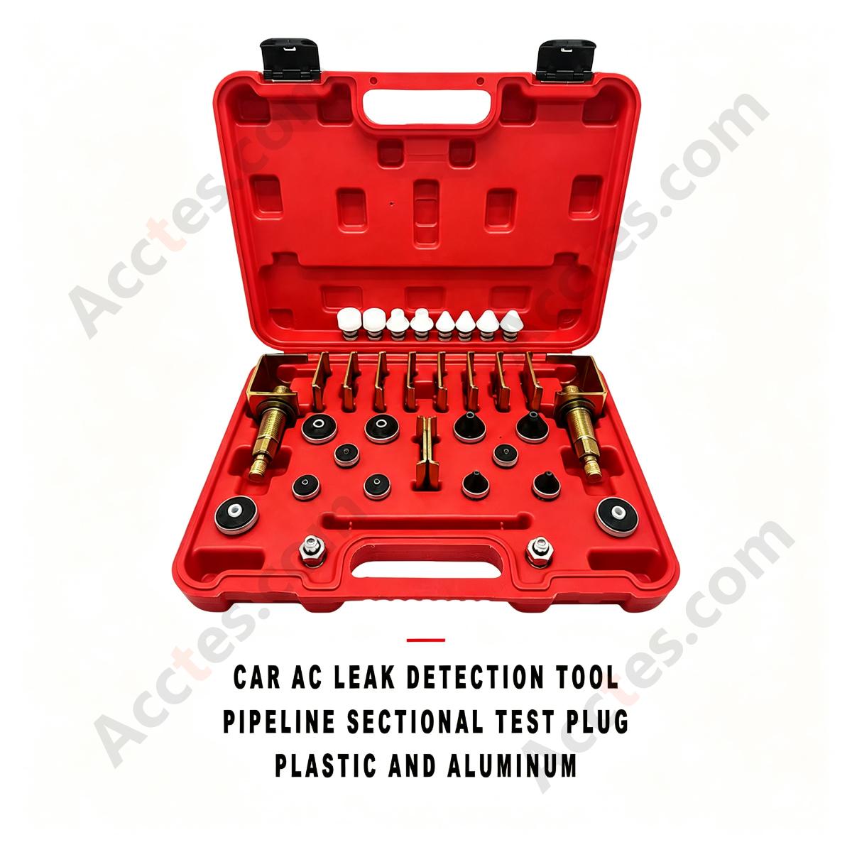 Automotive AC Leak Detection Tool Pipeline Sectional Test Plugs Plastic And Aluminum Caps