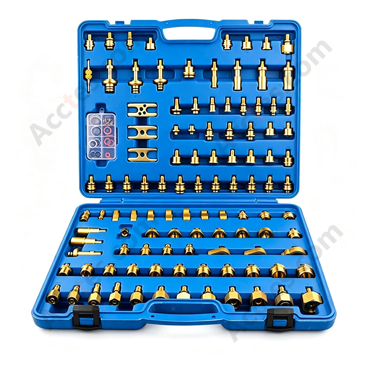 Automotive AC Leak Detection And Repair Tool Kit 108Pcs With Brake Fluid Tester