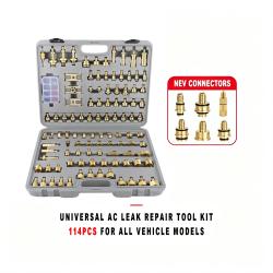 Universal Automotive AC Leak Detection And Repair Tool Kit 114Pcs All Models