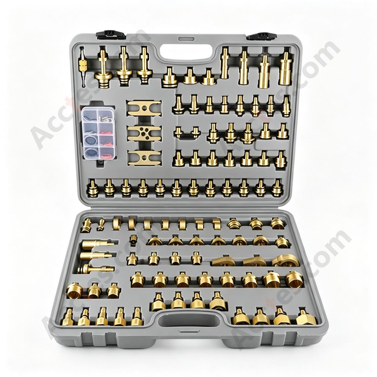 Universal Automotive AC Leak Detection And Repair Tool Kit 114Pcs All Models