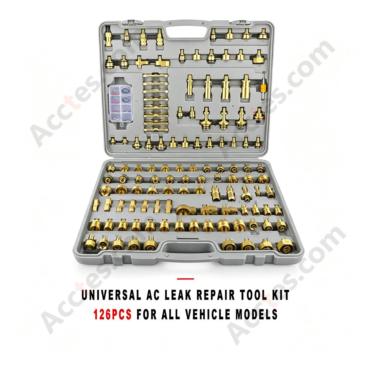 Universal Automotive AC Leak Detection And Repair Tool Kit 126Pcs All Models