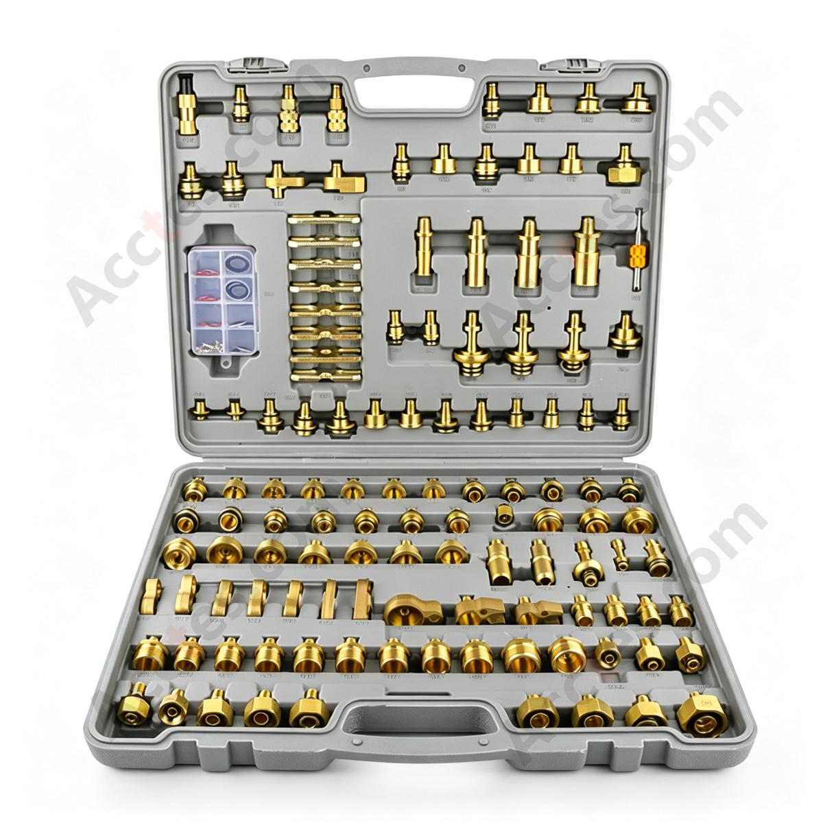 Universal Automotive AC Leak Detection And Repair Tool Kit 126Pcs All Models