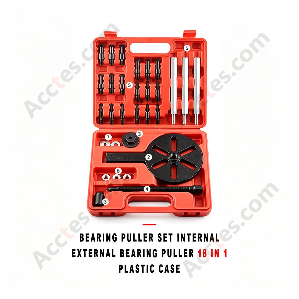 18 In 1 Bearing Puller Set Internal External Bearing Removal Tool With Plastic Case