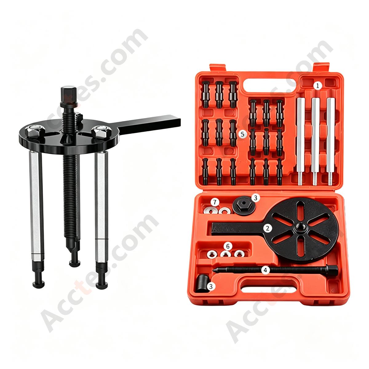 18 In 1 Bearing Puller Set Internal External Bearing Removal Tool With Plastic Case