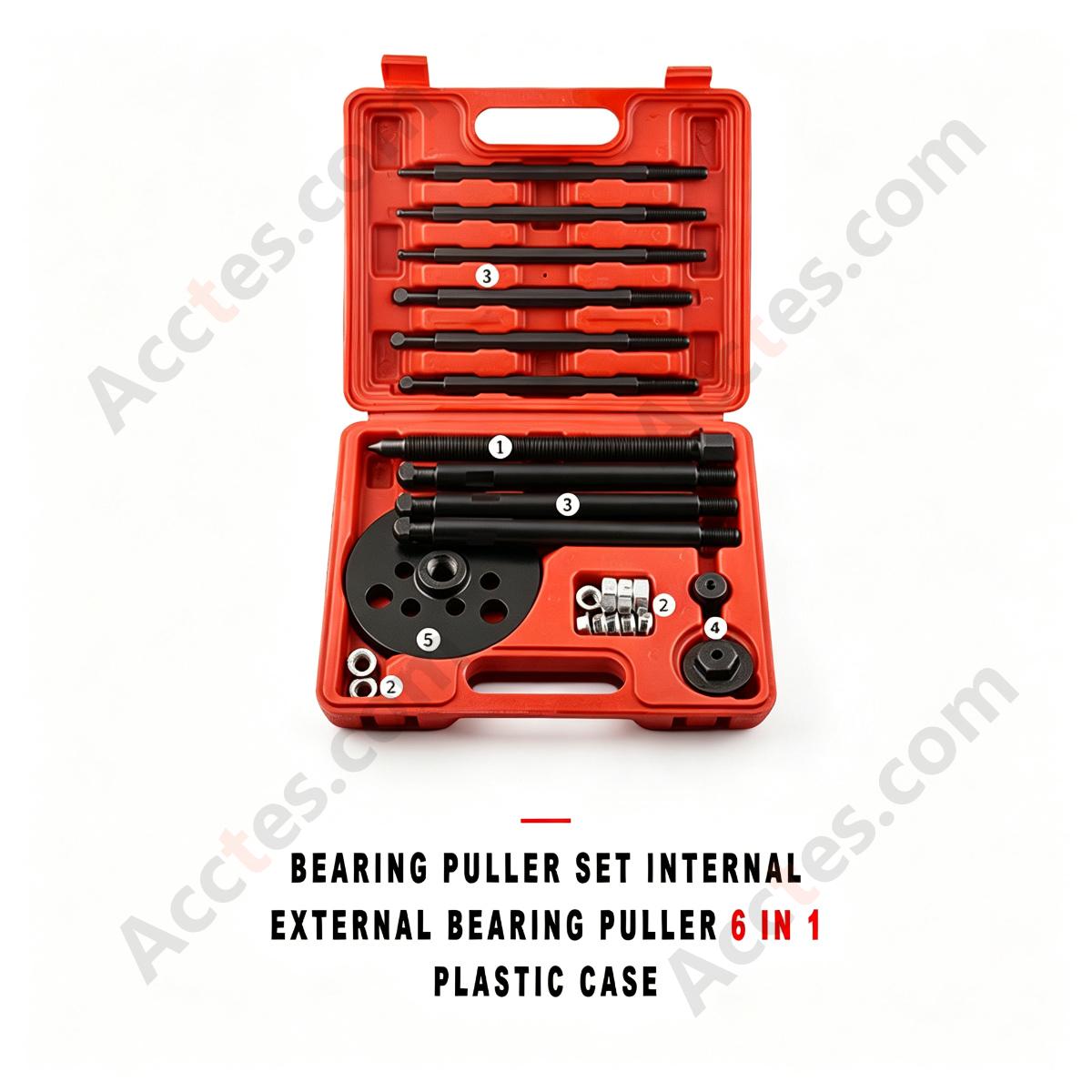 6 In 1 Bearing Puller Set Internal External Bearing Removal Tool With Plastic Case
