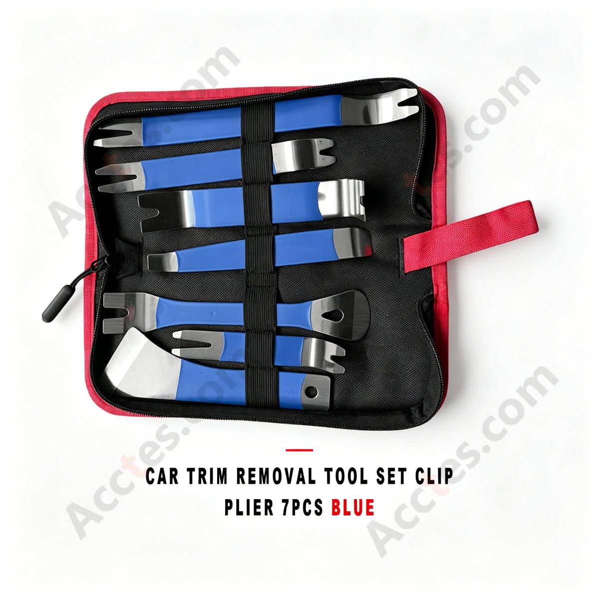 Automotive Trim Removal Tool Set Clip Plier 7 Pieces Blue