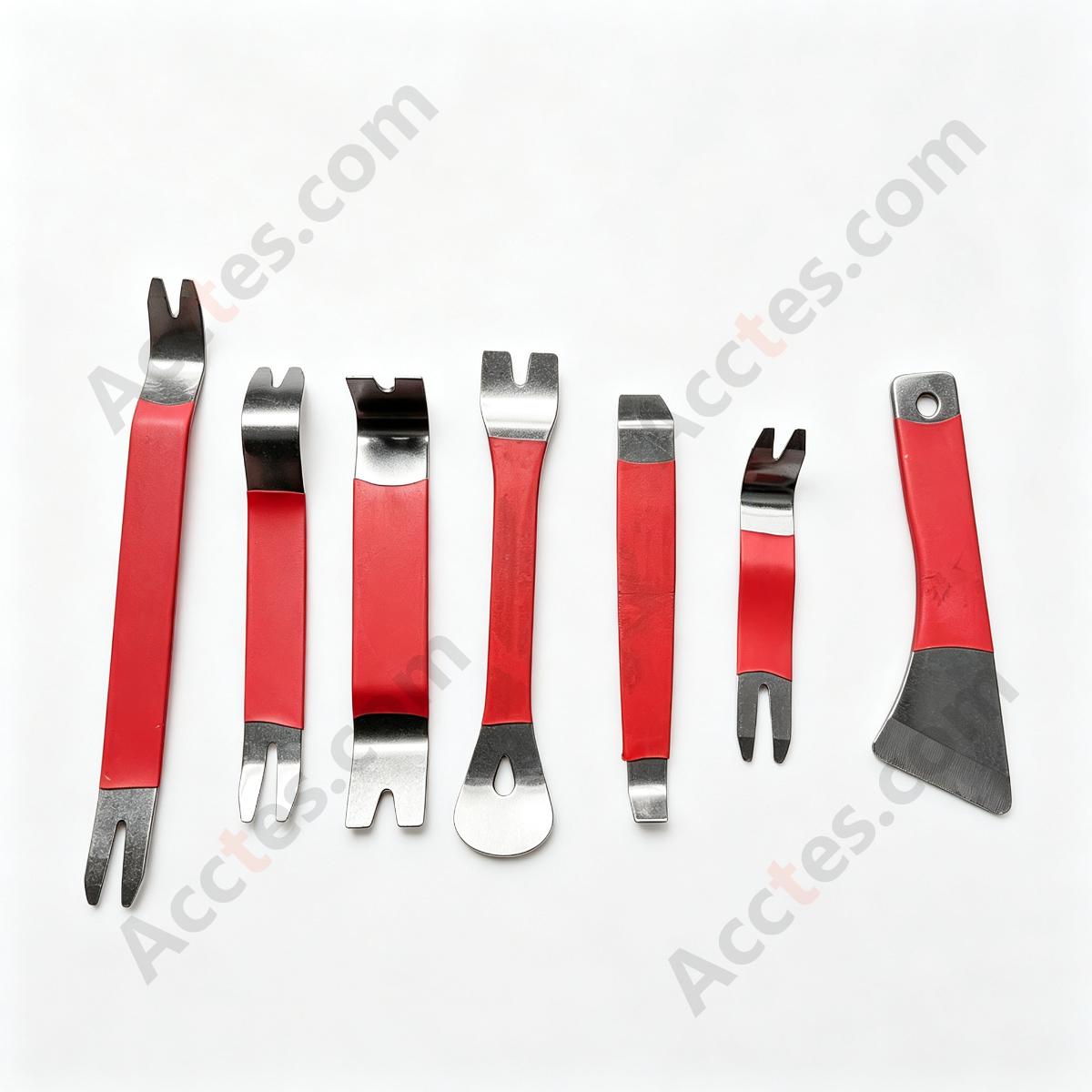 Automotive Trim Removal Tool Set Clip Plier 7 Pieces Red