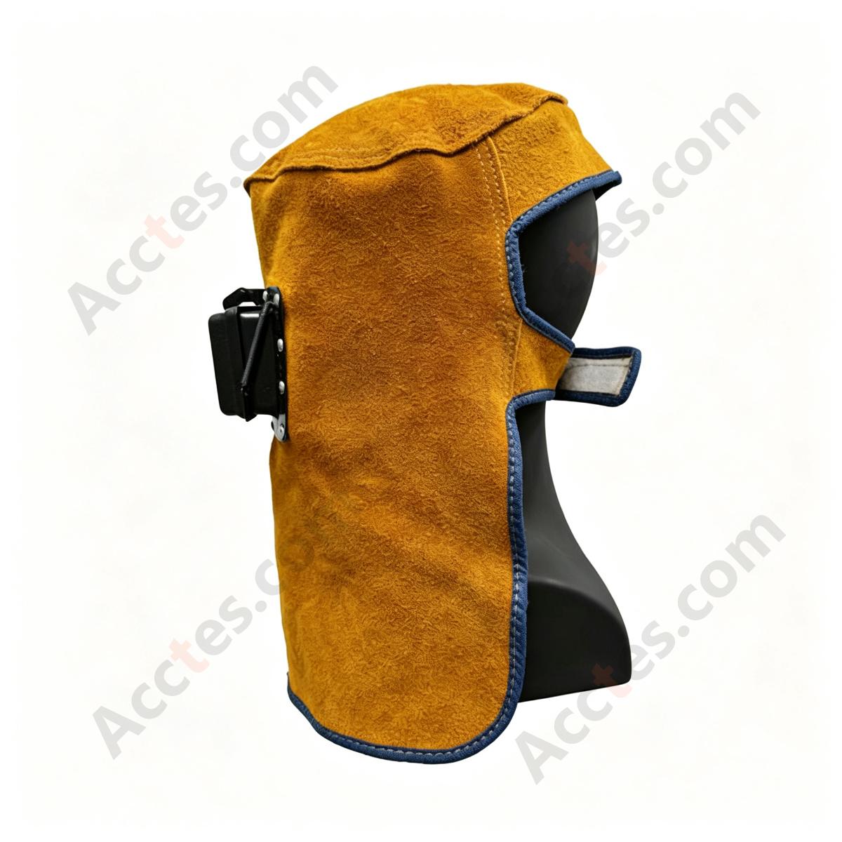 Split Cowhide Leather Welding Mask Heat Resistant Auto Darkening Flip Up Yellow Full Leather