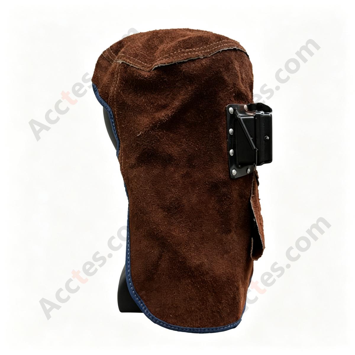 Split Cowhide Leather Welding Mask Heat Resistant Auto Darkening Flip Up Brown Full Leather