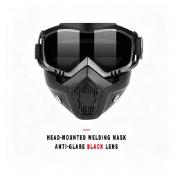 Head-Mounted Welding Face Shield Anti-Glare With Black Welding Lens