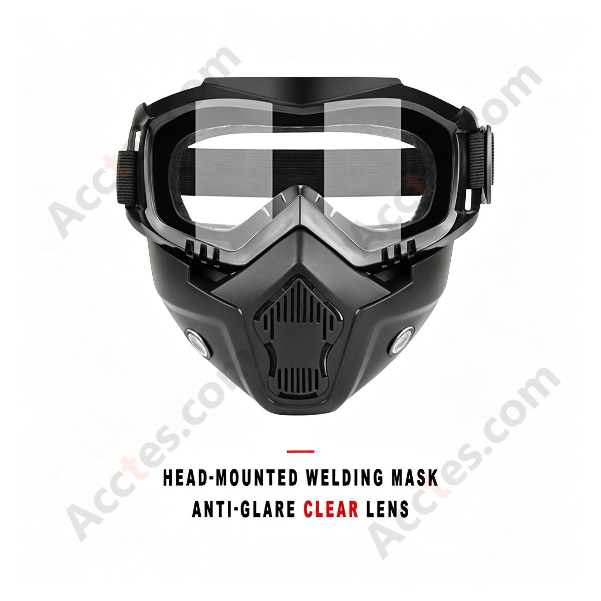 Head-Mounted Welding Face Shield Anti-Glare With Clear Welding Lens