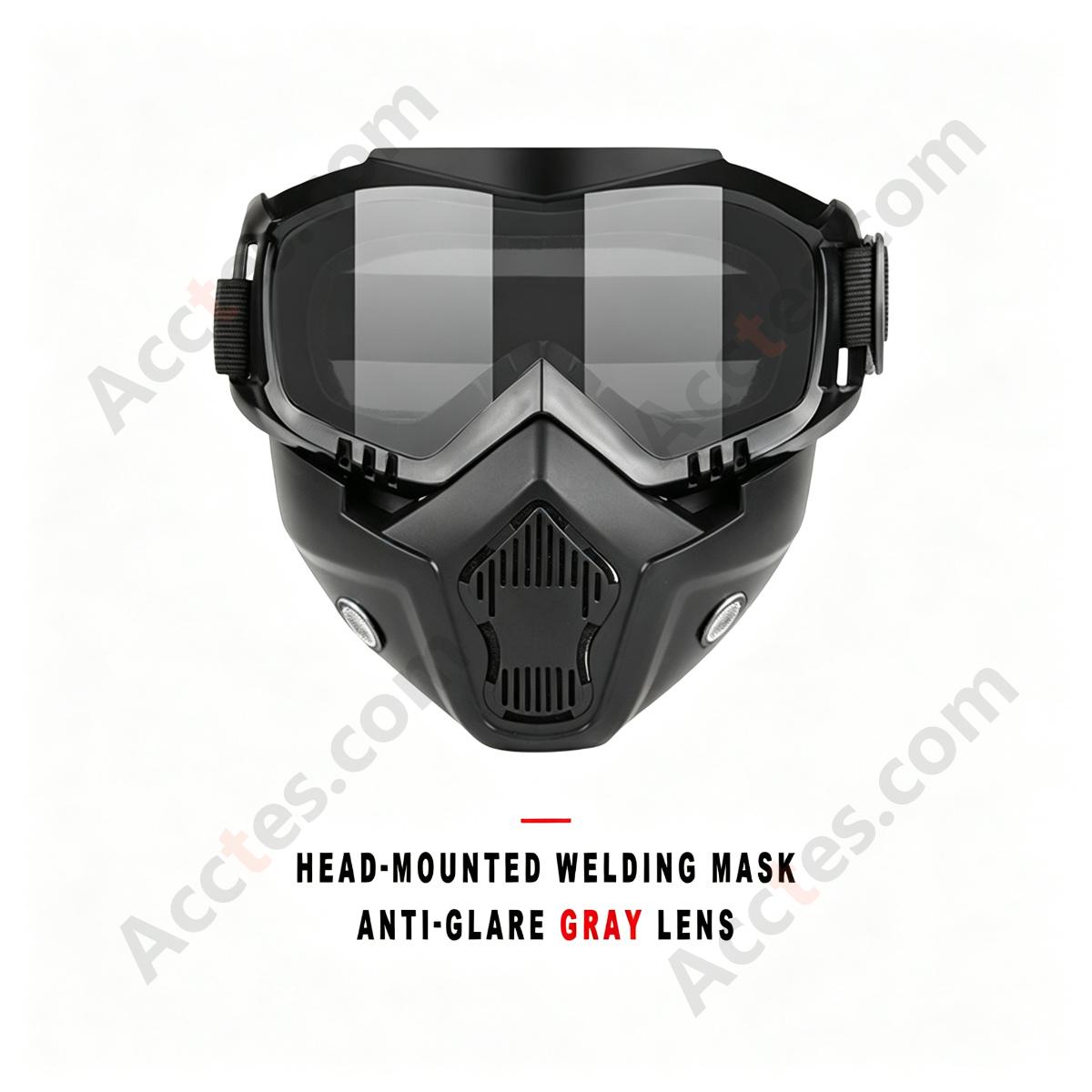 Head-Mounted Welding Face Shield Anti-Glare With Gray Welding Lens
