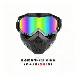Head-Mounted Welding Face Shield Anti-Glare With Color Welding Lens