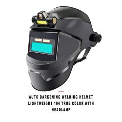 Lightweight Auto Darkening Welding Helmet 104 True Color Lens With LED Headlamp Head-Mounted