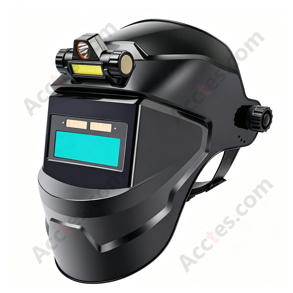 Lightweight Auto Darkening Welding Helmet 104 True Color Lens With LED Headlamp Head-Mounted