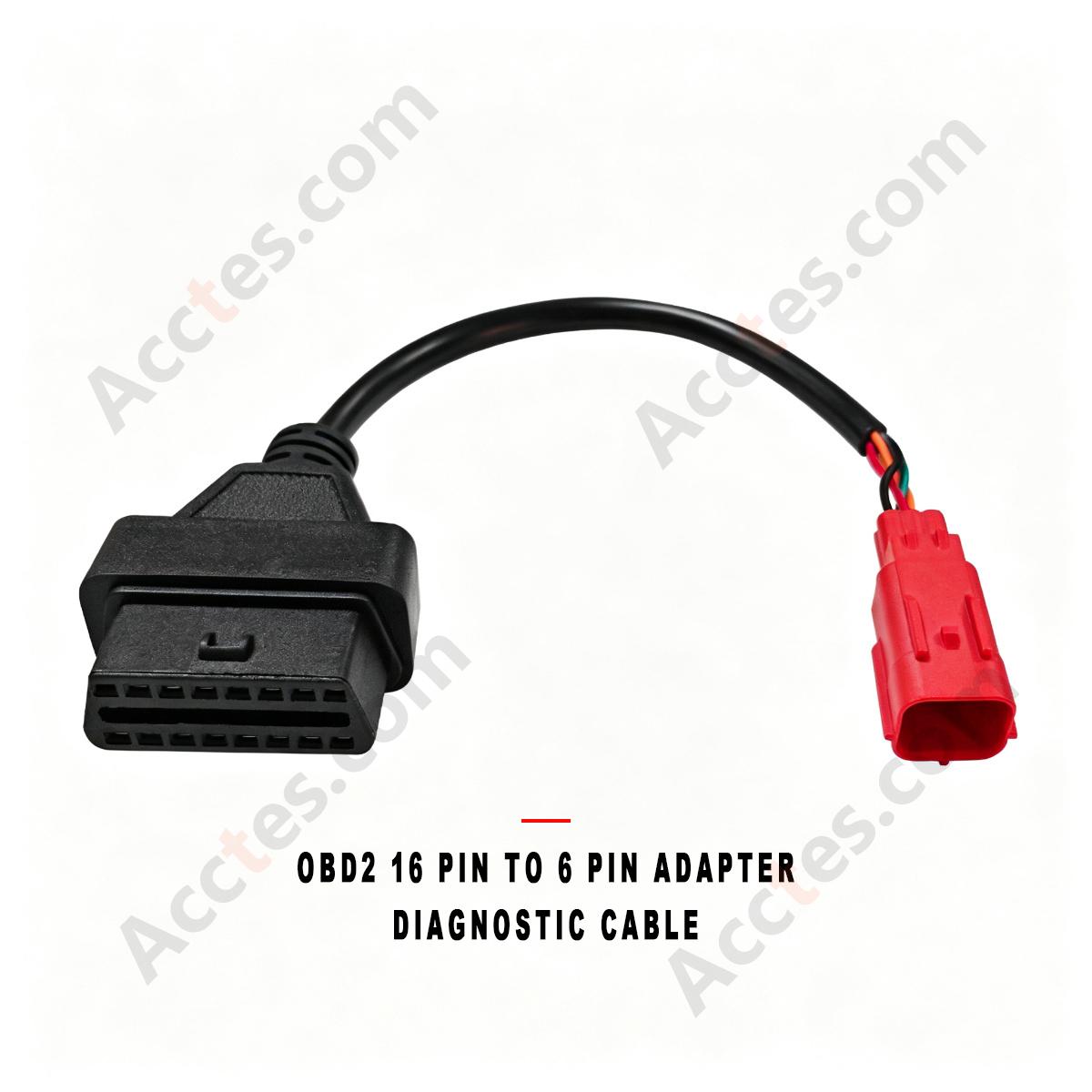 OBD2 16 Pin to 6 Pin Adapter Cable ELM327 Compatible Car Diagnostic Cable
