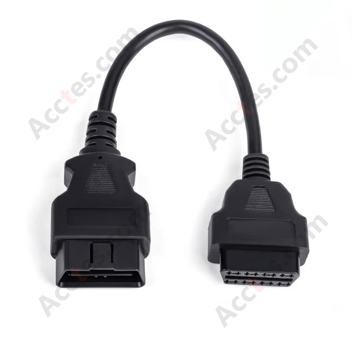 OBD2 Extension Cable 26AWG 30cm Male to Female for Diagnostic Scanner Code Reader