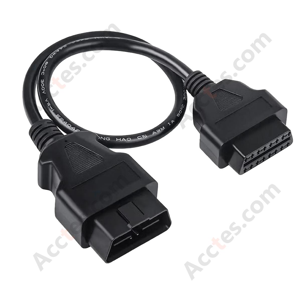 OBD2 Extension Cable 26AWG 50cm Male to Female for Diagnostic Scanner Code Reader