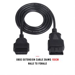 OBD2 Extension Cable 26AWG 1.5 Meter Male to Female for Diagnostic Scanner Code Reader