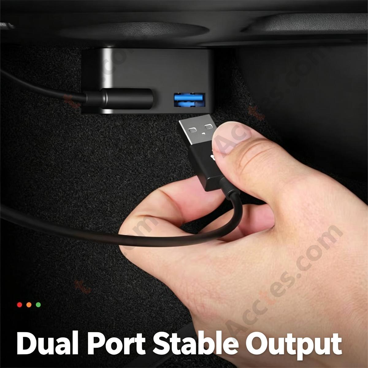 OBD Car Charger 48W Fast Charge USB Hidden Design Compatible with Tesla Refreshed Model Y