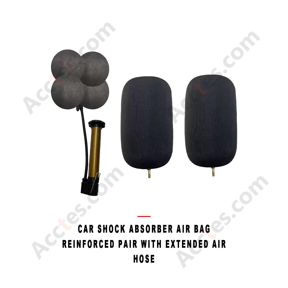 Car Shock Absorber Air Bag Reinforced Pair Universal Bottom Valve with Extended Air Hose