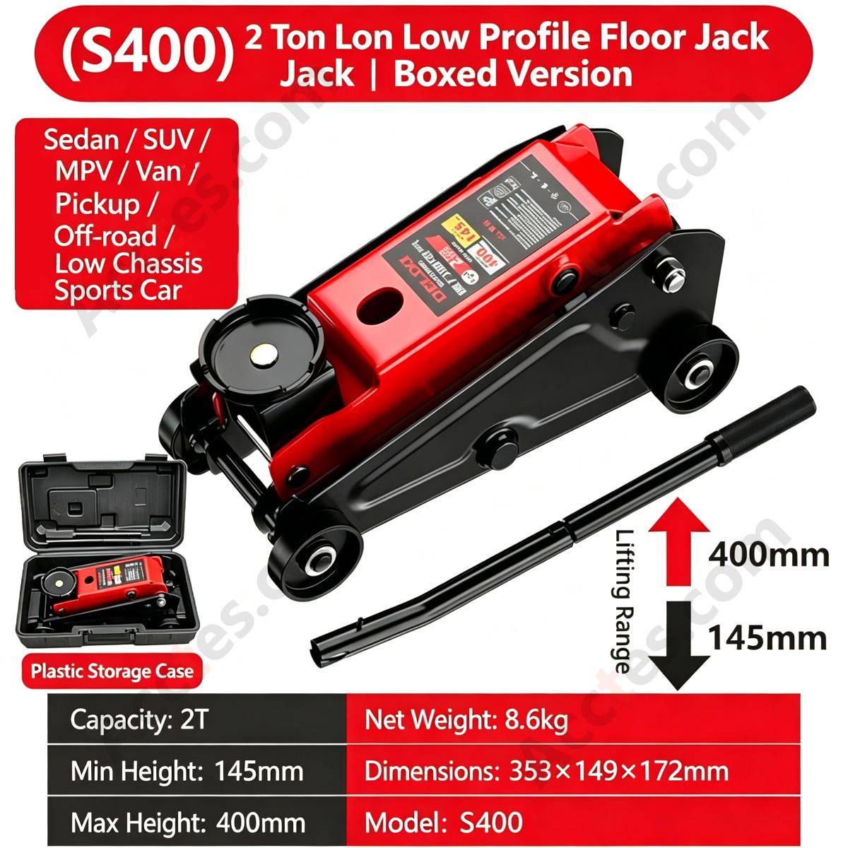 Hydraulic Floor Jack 2 Ton 400mm Low Profile Heavy Duty for Car Repair