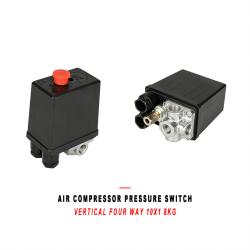 Universal Air Compressor Pressure Switch Vertical Four Way 10x1 Thread 8KG Pressure Control