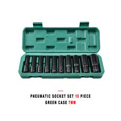 Auto Repair Pneumatic Impact Socket Wrench Set 10 Piece Green Case