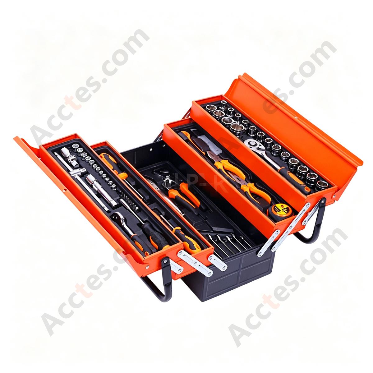 85 Piece Auto Repair Tool Set Thickened Socket Wrench Kit with Three Layer Toolbox