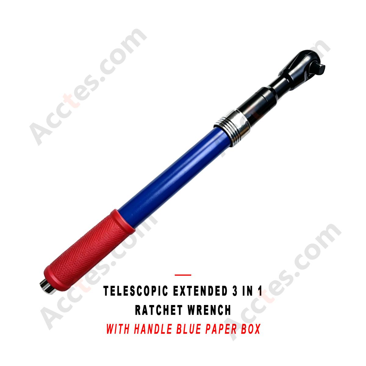 Telescopic Extended 3 in 1 Ratchet Wrench with Handle Dual Direction Auto Repair Tool