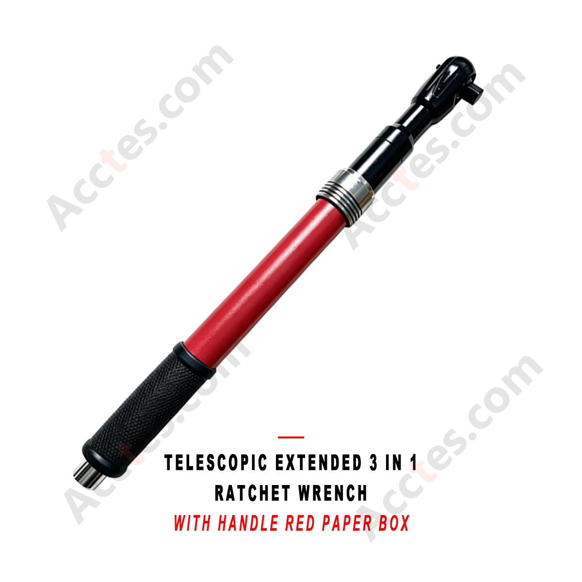 Telescopic Extended 3 in 1 Ratchet Wrench with Handle Dual Direction Auto Repair Tool