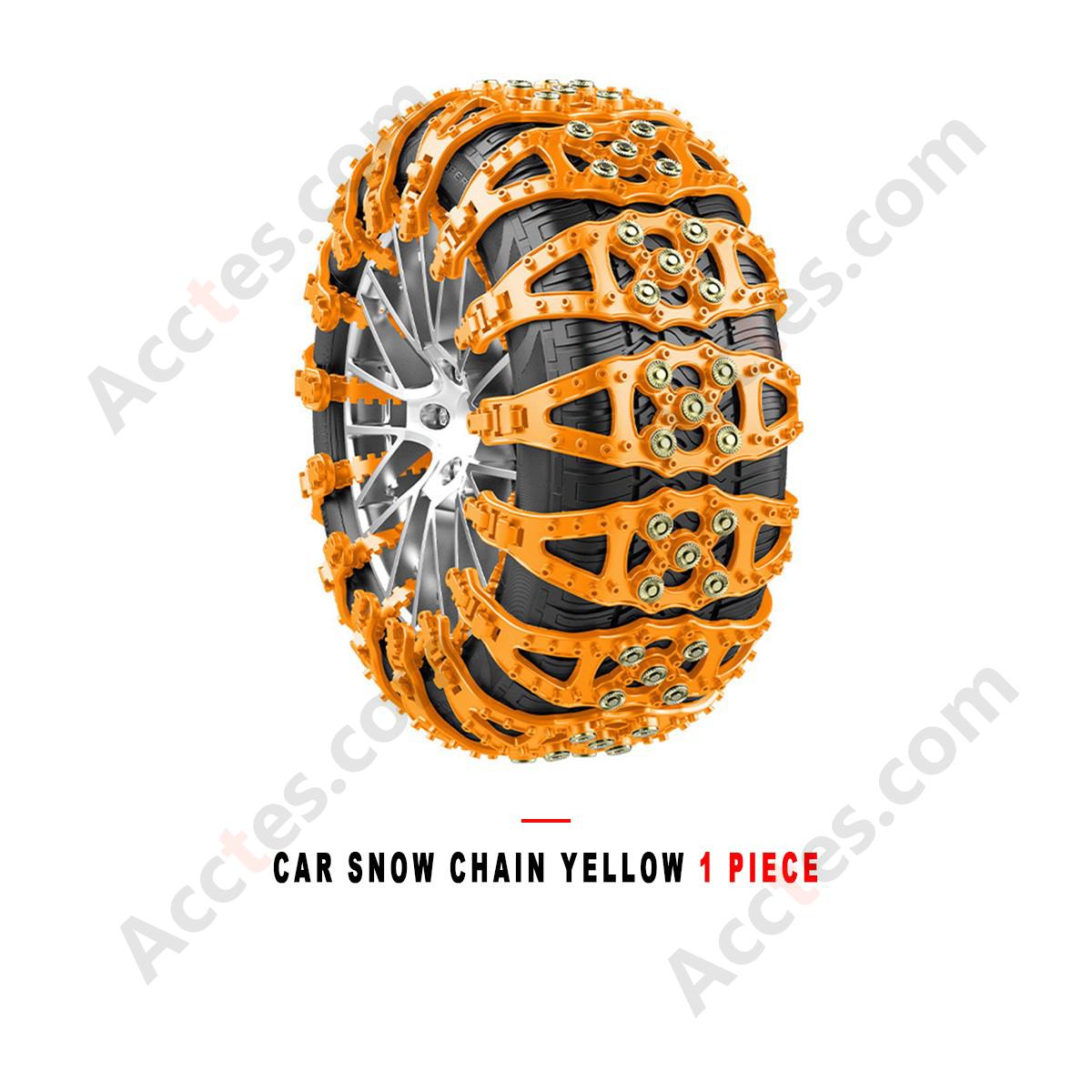 Yellow Universal Car Tire Snow Anti Skid Chain 1 Piece For Car Truck SUV