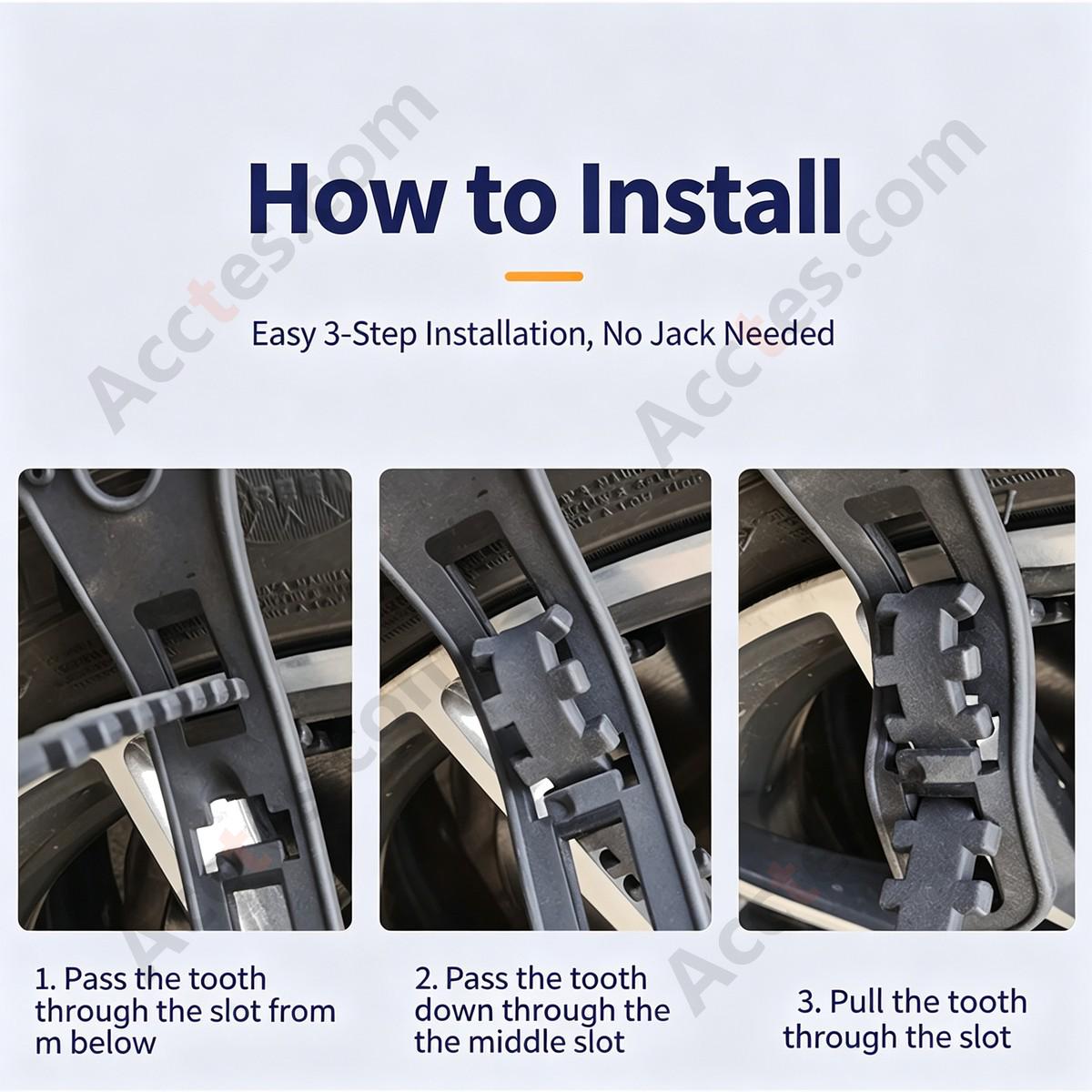 Yellow Universal Car Tire Snow Anti Skid Chain 1 Piece For Car Truck SUV