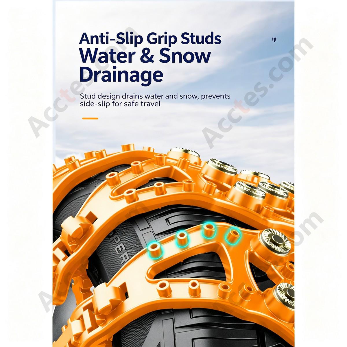 Yellow Universal Car Tire Snow Anti Skid Chain 10 Pieces For Car Truck SUV