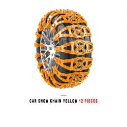 Yellow Universal Car Tire Snow Anti Skid Chain 12 Pieces For Car Truck SUV