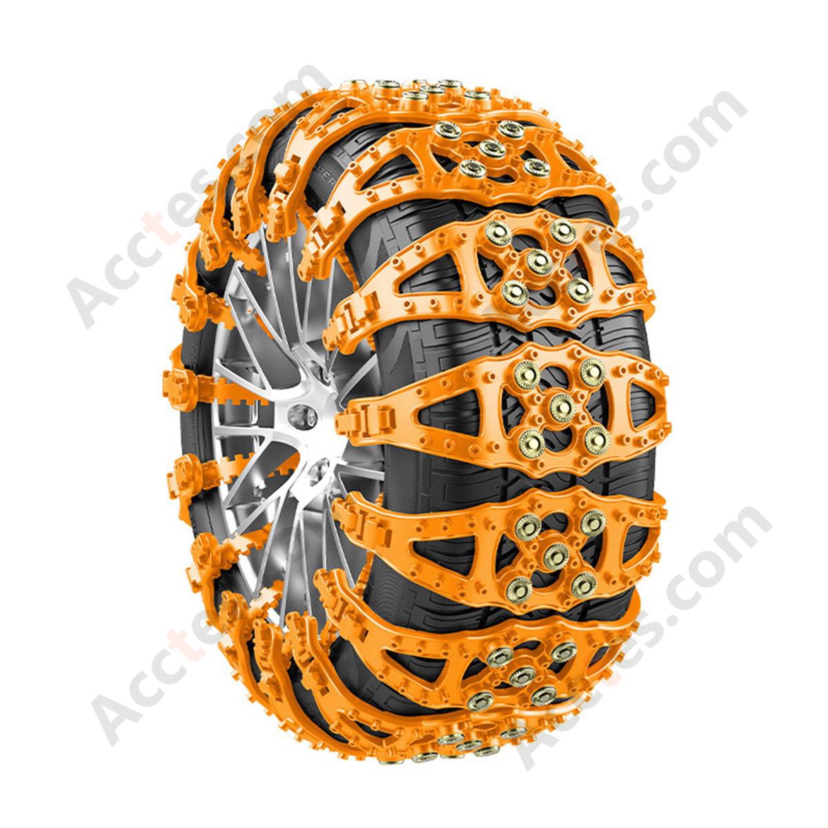 Yellow Universal Car Tire Snow Anti Skid Chain 12 Pieces For Car Truck SUV