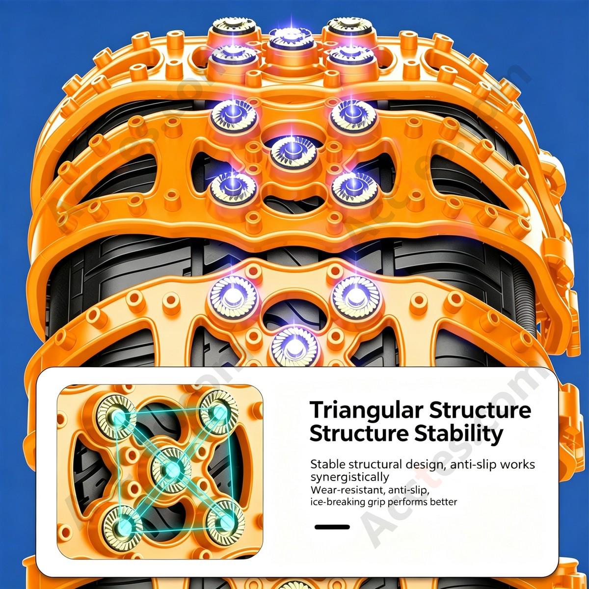 Yellow Universal Car Tire Snow Anti Skid Chain 12 Pieces For Car Truck SUV