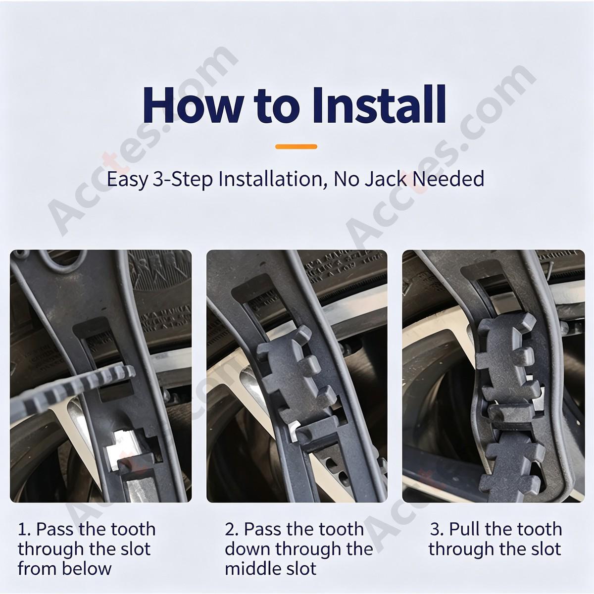 Black Universal Car Tire Snow Anti Skid Chain 1 Piece For Car Truck SUV