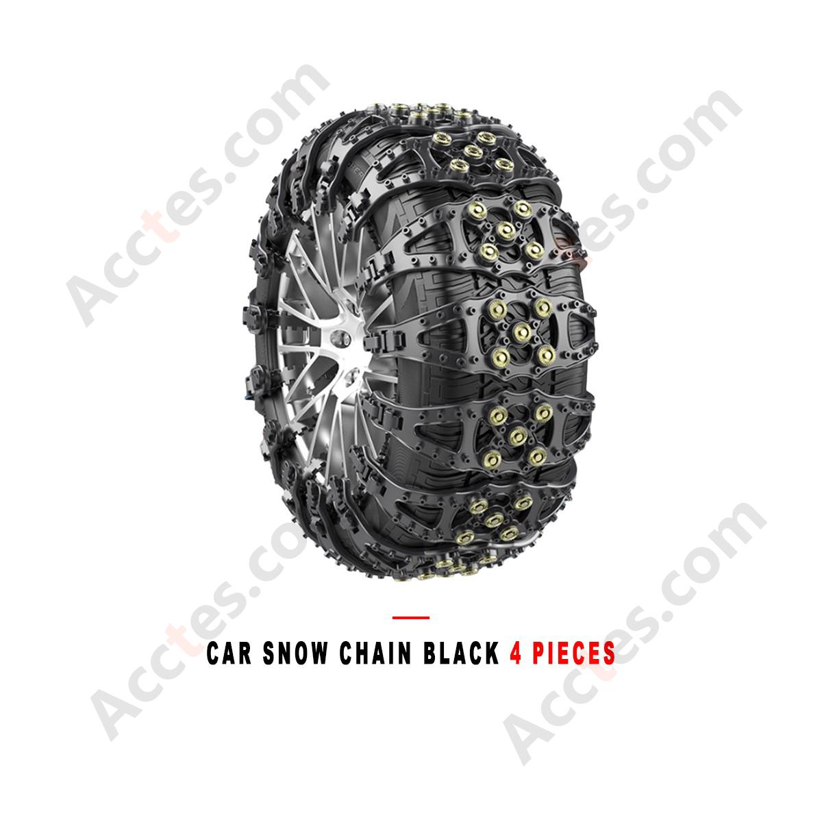 Black Universal Car Tire Snow Anti Skid Chain 4 Pieces For Car Truck SUV