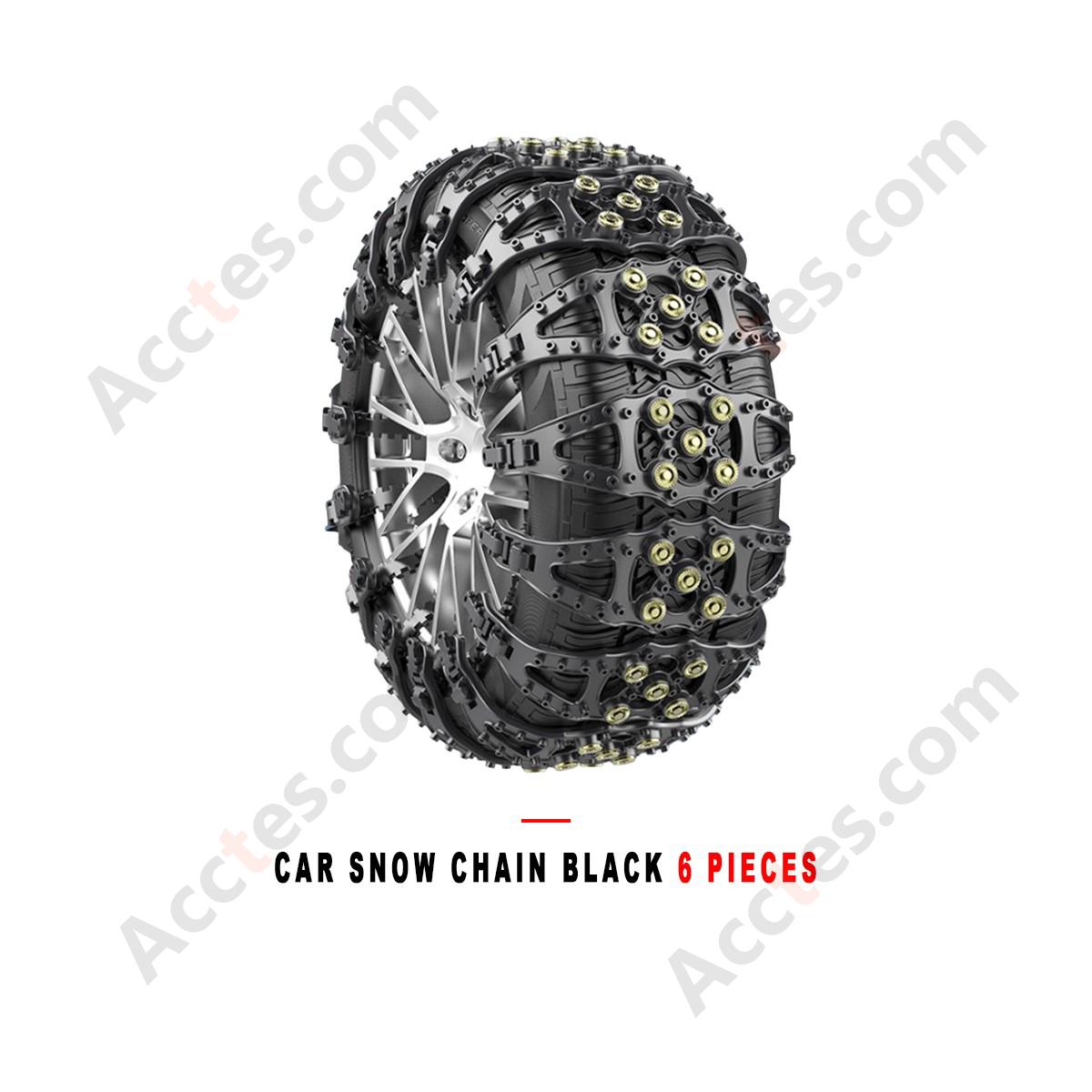Black Universal Car Tire Snow Anti Skid Chain 6 Pieces For Car Truck SUV