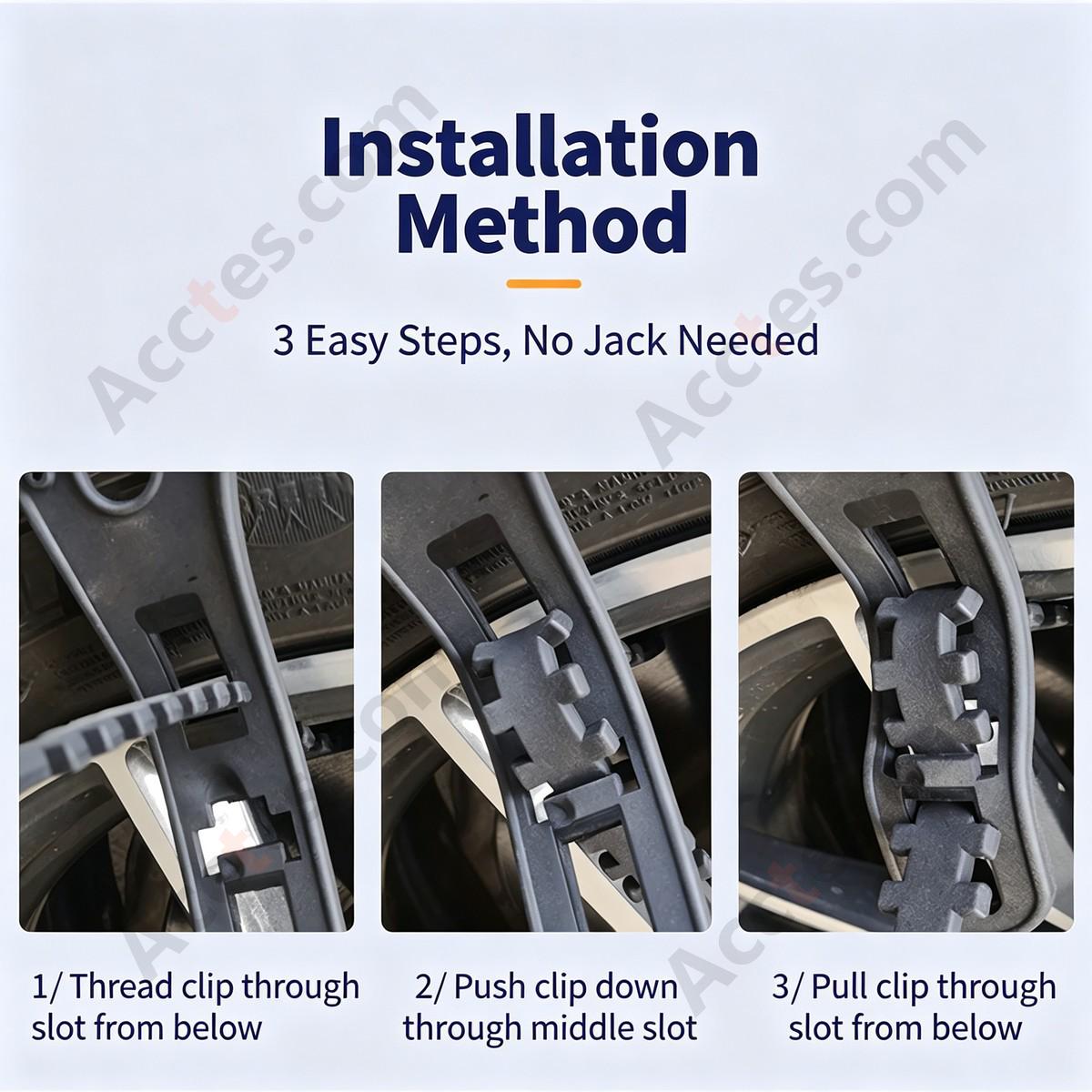 Black Universal Car Tire Snow Anti Skid Chain 6 Pieces For Car Truck SUV