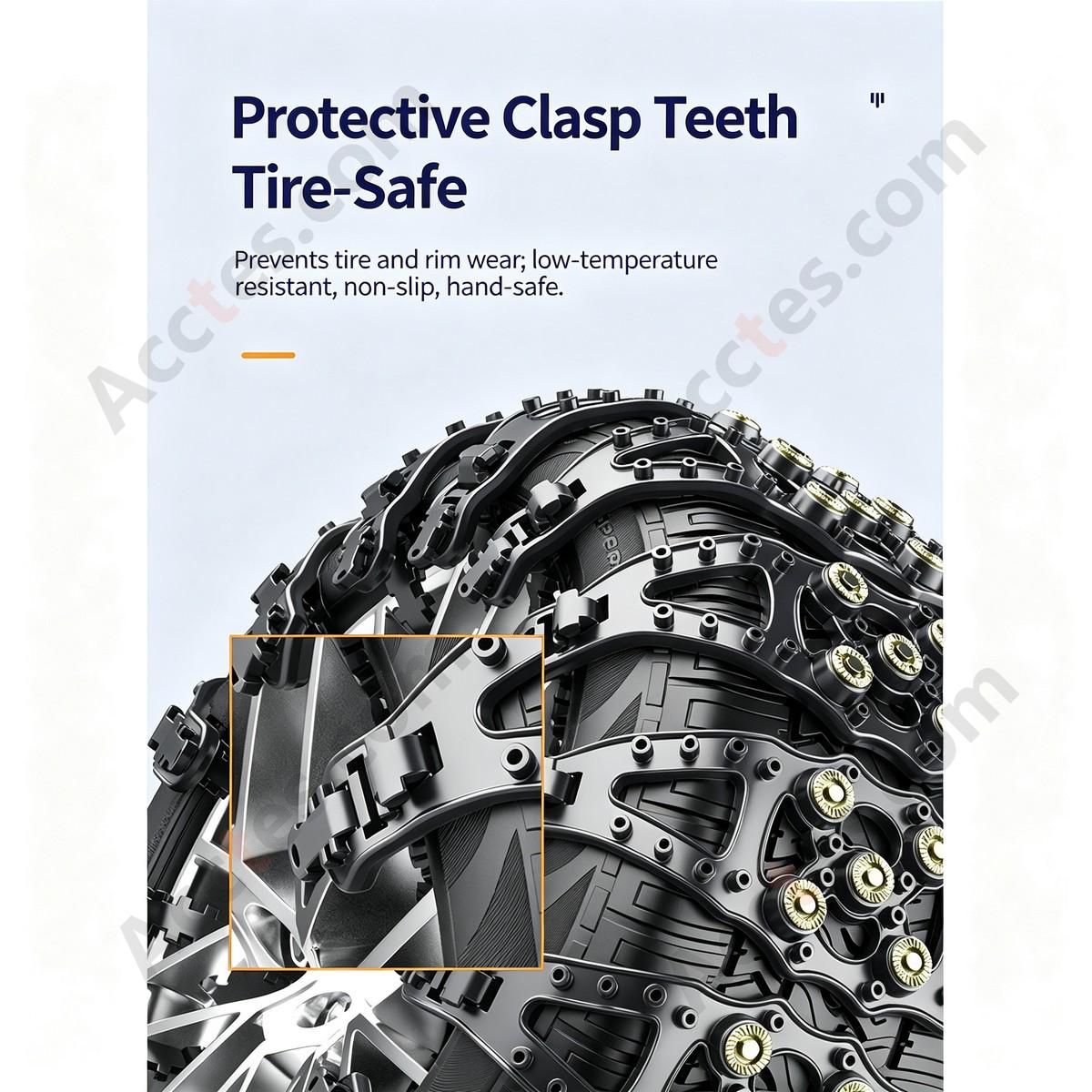 Black Universal Car Tire Snow Anti Skid Chain 8 Pieces For Car Truck SUV