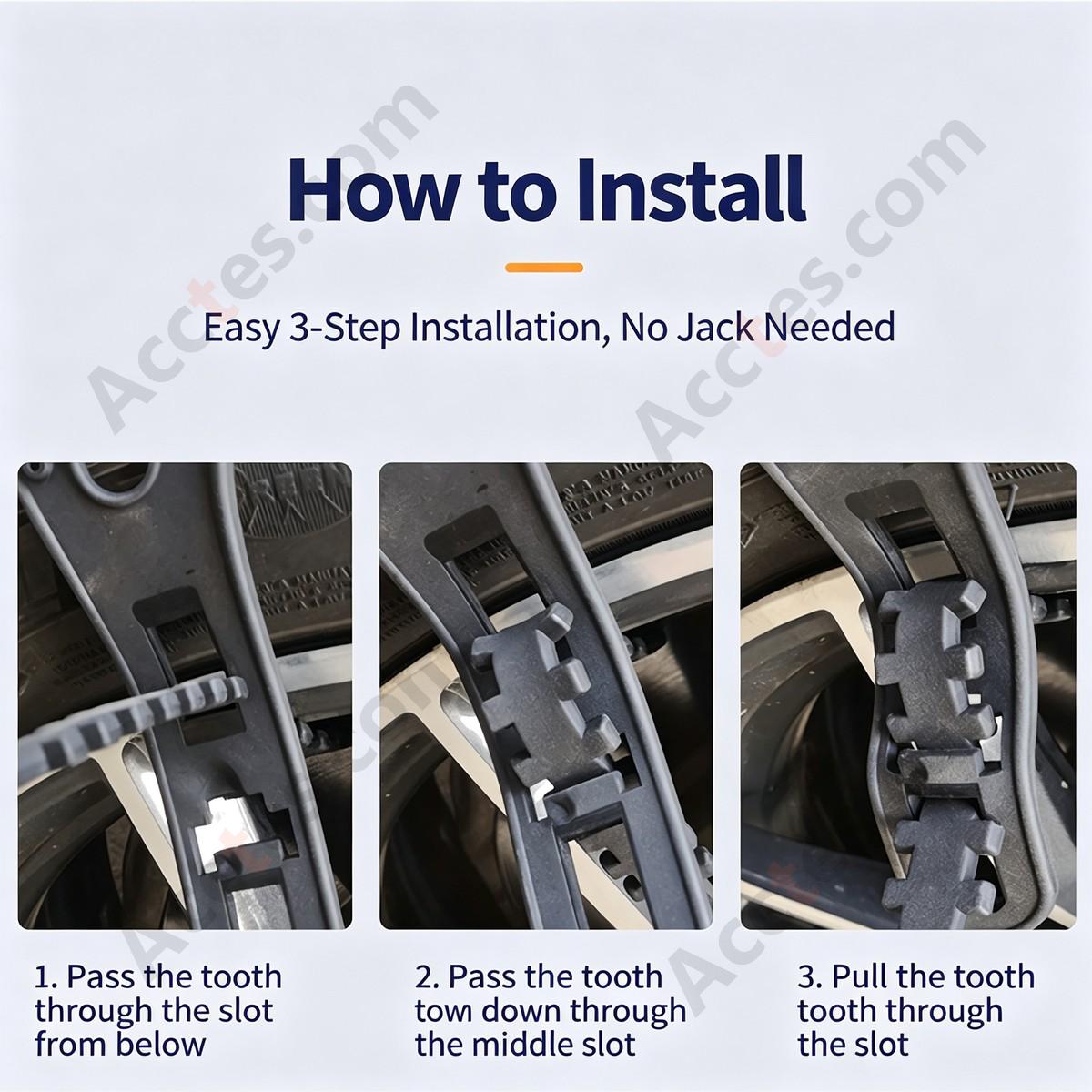 Black Universal Car Tire Snow Anti Skid Chain 8 Pieces For Car Truck SUV