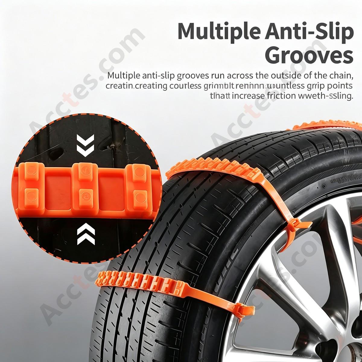 New Material Universal Orange Car Tire Anti Skid Chain 10 Pieces For Car SUV