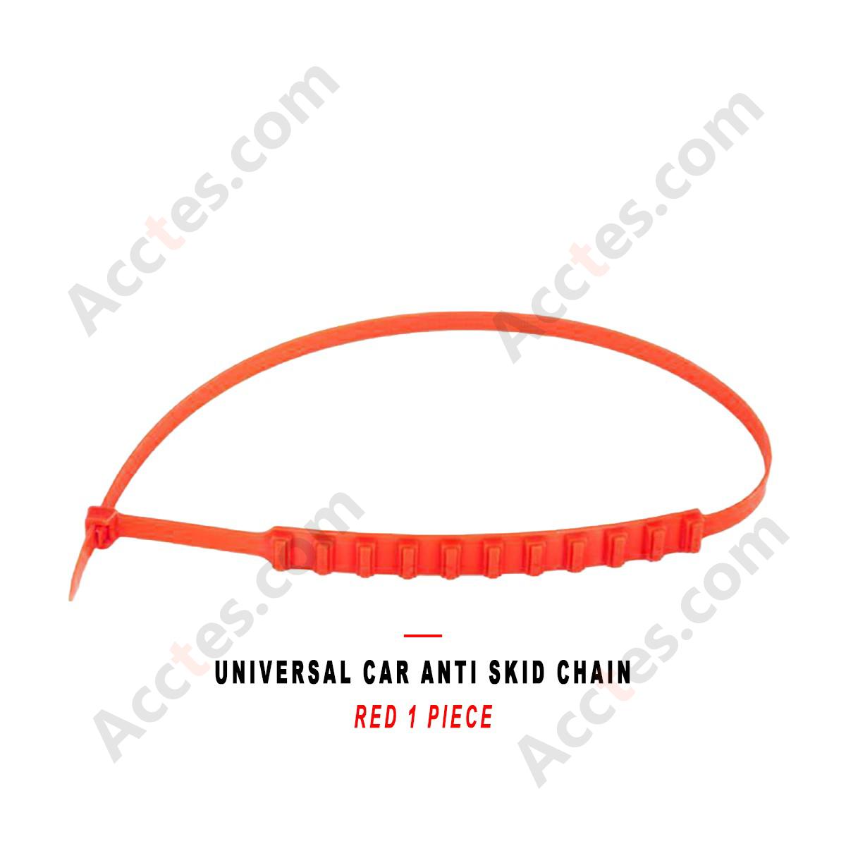 New Material Universal Red Car Tire Anti Skid Chain 1 Piece For Car SUV